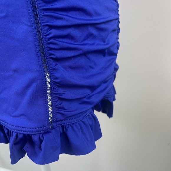 Jantzen Blue Swim Dress Swim Suit One Piece 8 Halter Ruched Soft Cups - Picture 7 of 16